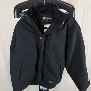 Walls Men's Medium Black Insulated Hooded Coat Model 32510BK Hard Working Gear